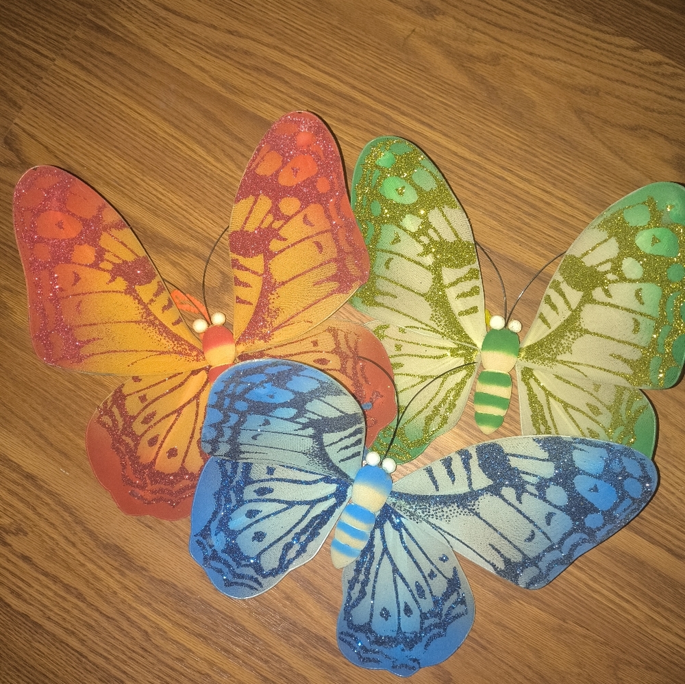 Mid Century Butterfly Wall Decor 3 Set.